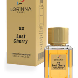 Lorinna 52 Lovely Cherry Nice Extrait de Parfum 50ml bottle and packaging featuring a sweet fruity fragrance with cherry-inspired accords.