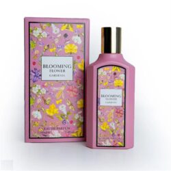 Blooming Flower Gardenia perfume by Fragrance World pink bottle and box