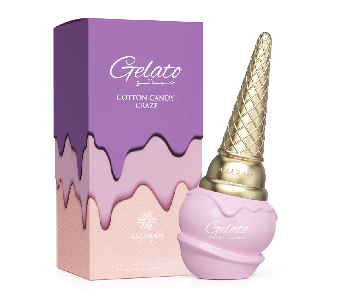 Gelato-Cotton-Candy-Craze-by-Amaran-EDP-100ml Gelato Cotton Candy Craze perfume by Amaran bottle and packaging
