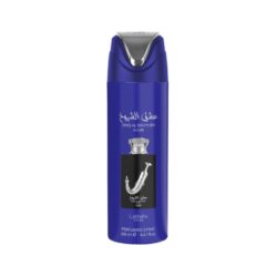 Ishq Al Shuyukh Silver deodorant spray by Lattafa 200ml blue bottle