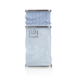 Nusuk Raqm Extrait de Parfum 100ml bottle with matching light blue packaging, displayed on a white background.