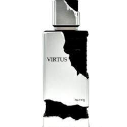 Riiffs Virtus Eau de Parfum 100ml bottle with a silver and black designer-style finish, displayed against a white background.