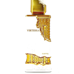 Riiffs Virttessa Extrait de Parfum 100ml bottle with a white and gold designer-style finish, displayed on a white background.